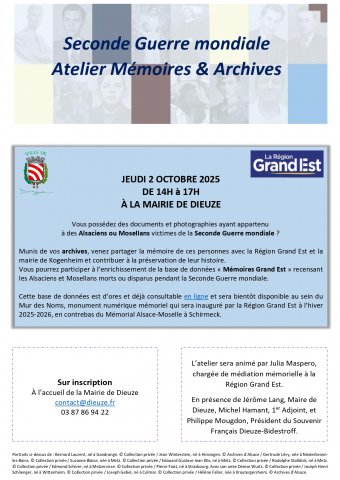 Atelier Mémoires & Archives – Seconde Guerre mondiale