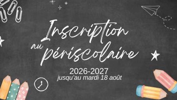 Inscription périscolaire 2026/2027